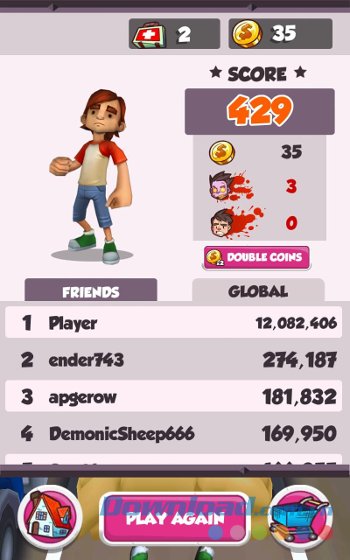 Thành tích trong game Undead City Run