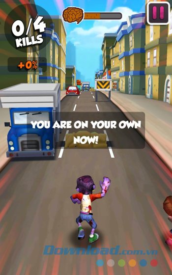 Giao diện màn chơi game Undead City Run