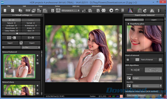 Giao diện của HDR projects