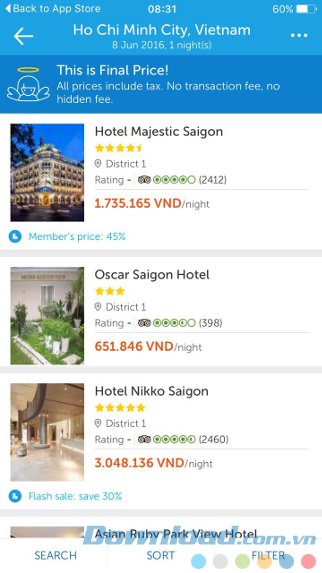 Tham khảo giá phòng