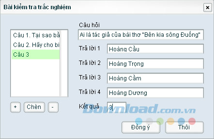 Bài kiểm tra trắc nghiệm Bài kiểm tra trắc nghiệm