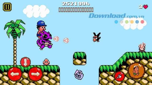 Vượt chướng ngại vật trong game Adventure Island