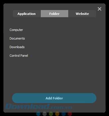 Thêm thư mục trong Wise Hotkey Beta