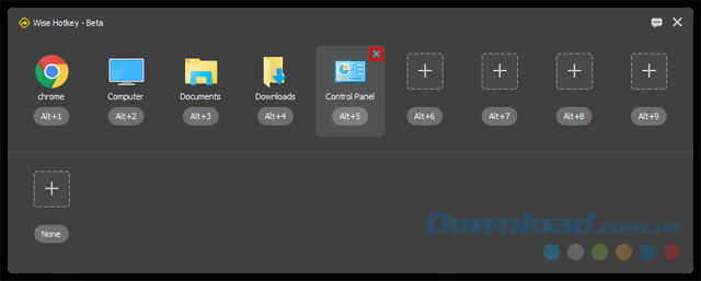 Xóa mục không cần đặt phím tắt trong Wise Hotkey Beta