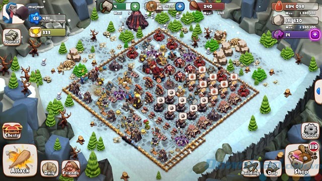 Giao diện game Age of Cavemen