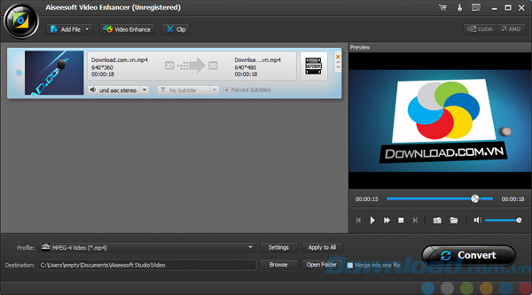 Giao diện của Aiseesoft Video Enhancer
