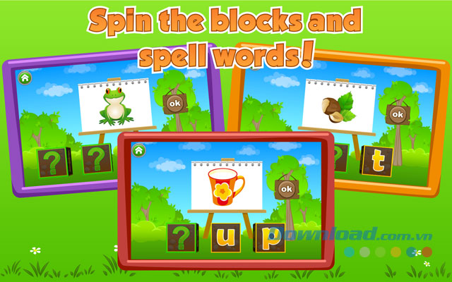 Xoay khối hộp và đánh vần