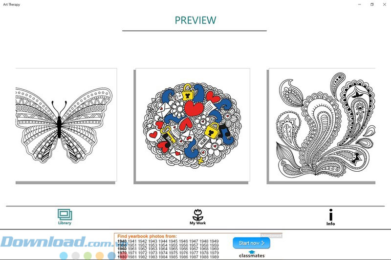 Giao diện ứng dụng Art Therapy 