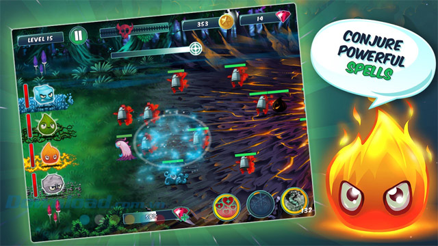 Sử dụng phép thuật trong Elements vs. Monsters