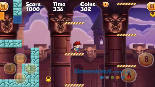 Giao diện chơi game Mario's World 2016 trên Android