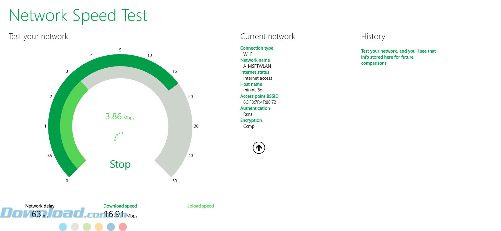 Giao diện ứng dụng Network Speed Test Giao diện ứng dụng Network Speed Test