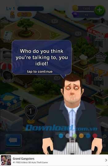 Giao diện chơi game Whack the Boss trên Android