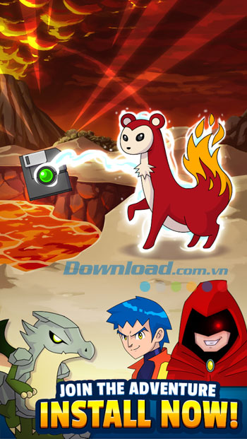 Giao diện chơi game Dynamons 2 trên Android
