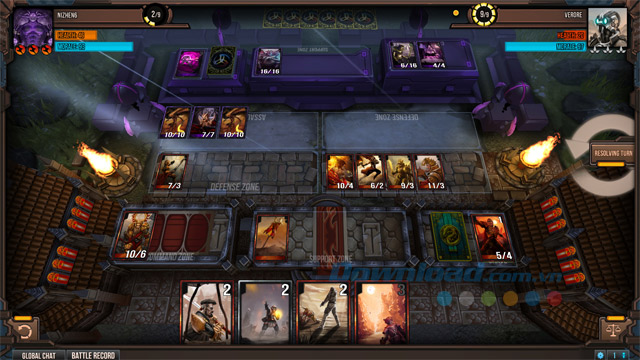 Đấu bài trong game thẻ bài miễn phí Infinity Wars