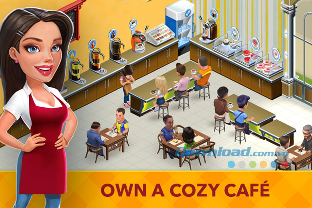 Giao diện trong game My Cafe: Recipes & Stories