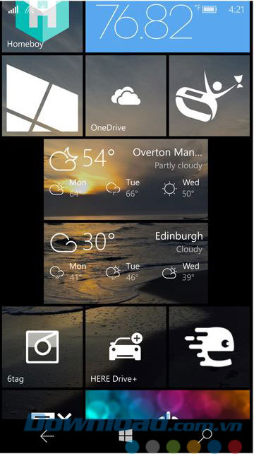 Tính năng Live Tile 