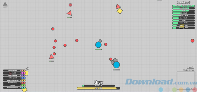 Giao diện game Diep.io