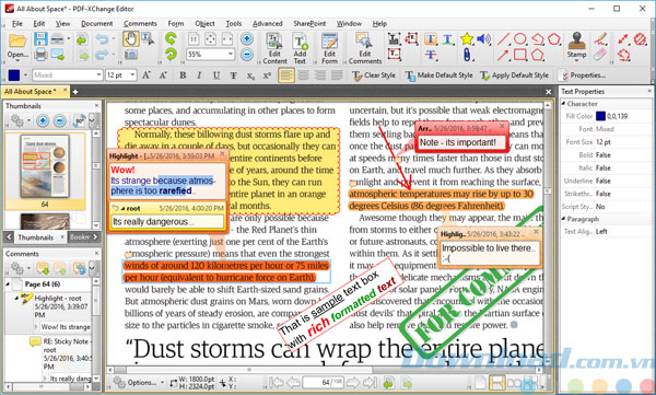 Bình luận trong PDF