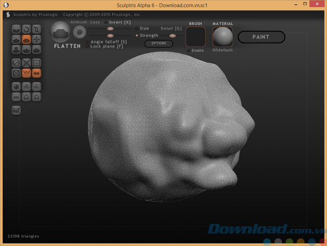 Giao diện của Sculptris 