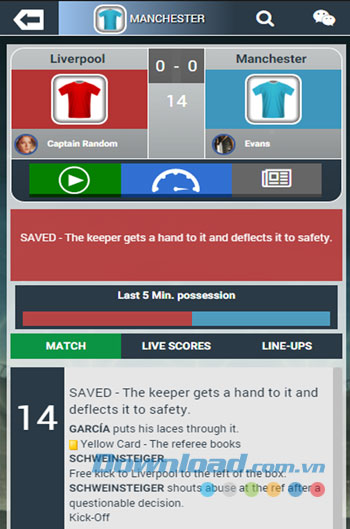 Giao diện trong game Soccer Manager Worlds trên Android