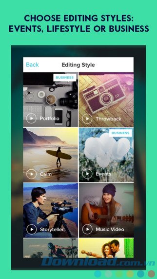 Chọn style có sẵn