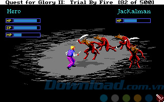 Cảnh chiến đấu trong Quest for Glory II