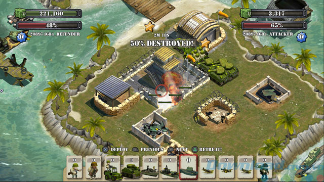 Đánh đồn địch trong Battle Islands