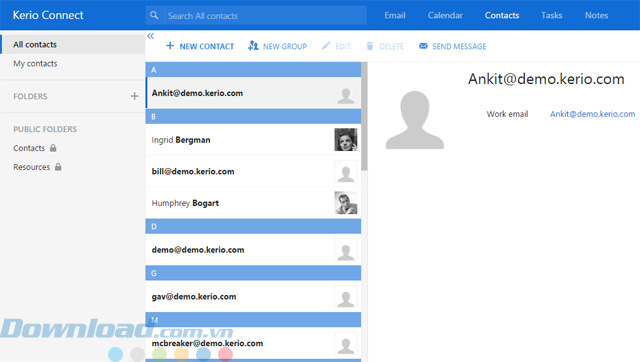 Danh bạ trong Kerio Connect