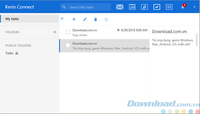 Nhiệm vụ trong Kerio Connect