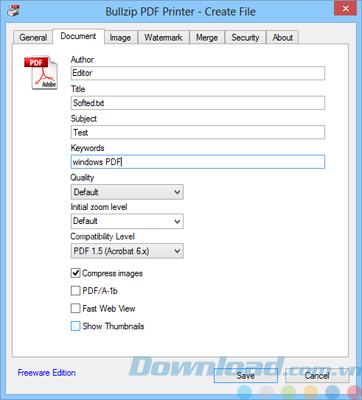 Tạo file PDF mới