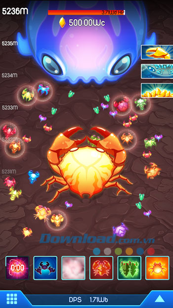 Giao diện chơi game Crab War trên Android
