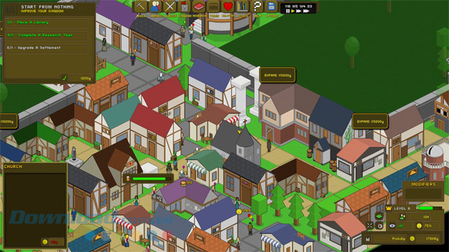Xây dựng thị trấn trong game quản lý cho máy tính RPG Tycoon
