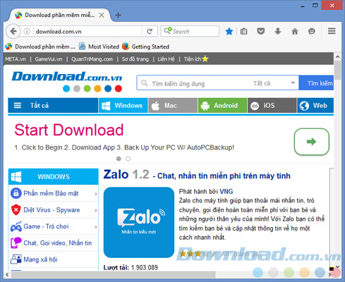 Giao diện mặc định của Firefox