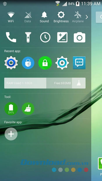 Giao diện sử dụng của ứng dụng SO Launcher