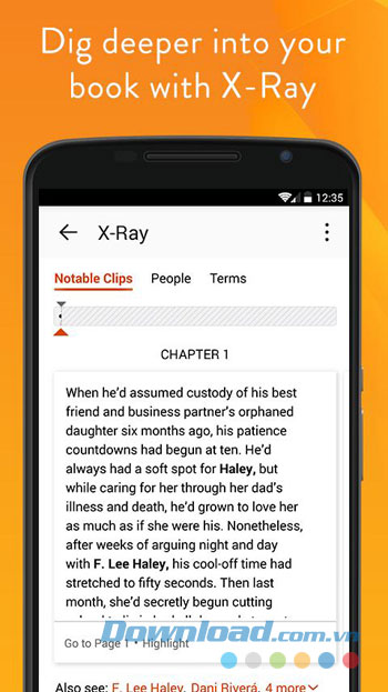 Tính năng của ứng dụng Amazon Kindle trên Android