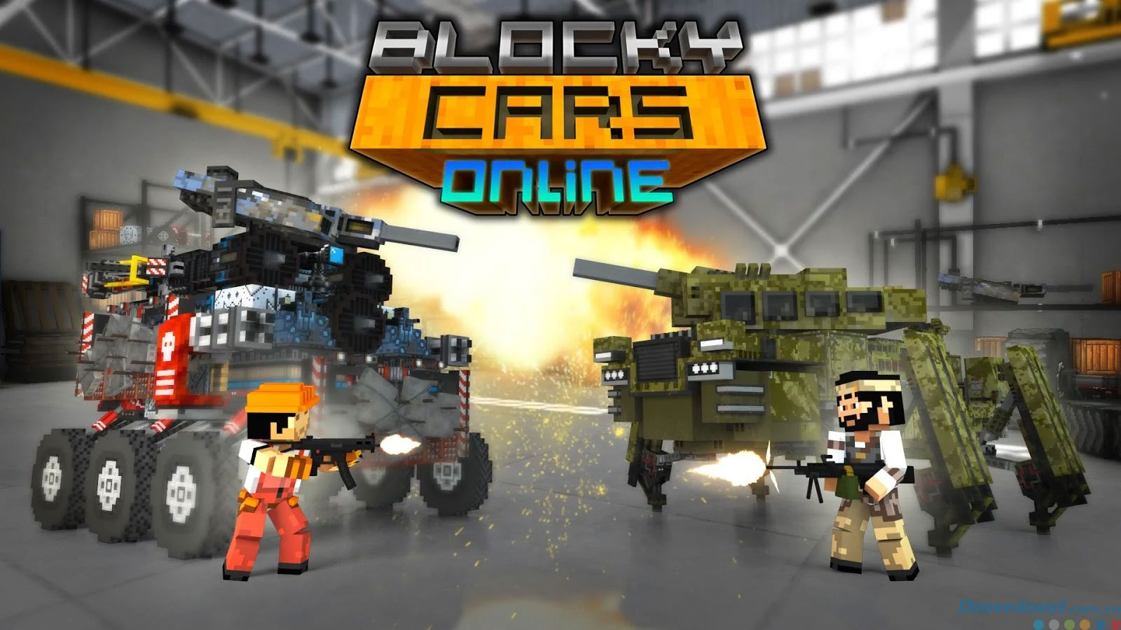 Game đua xe bắn súng Blocky Cars Online