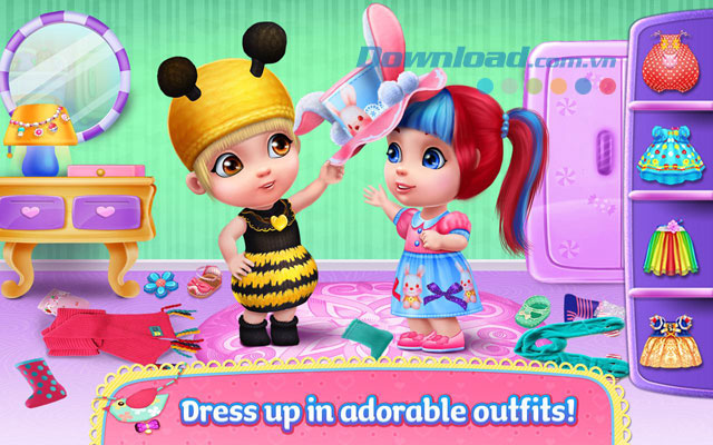 Mặc những bộ quần áo đẹp cho bé