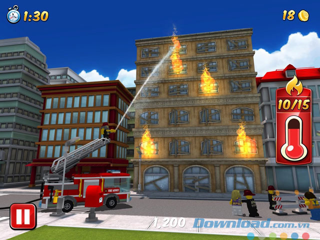 Thực hiện nhiệm vụ giải cứu đám cháy trong game