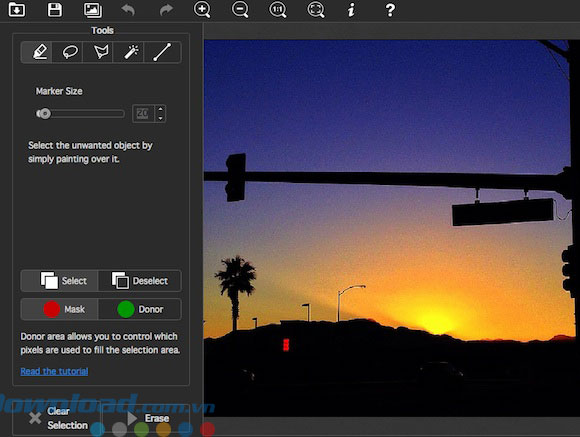 Giao diện ứng dụng InPaint 