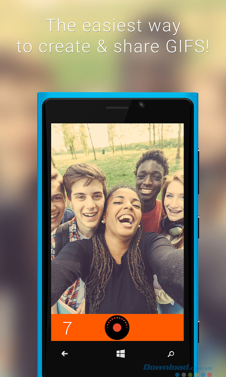 Giao diện ứng dụng Gif Me Camera!