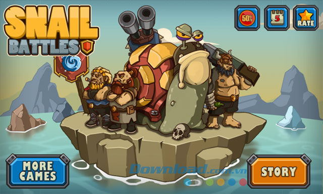 Giao diện chơi game Snail Battles trên Android Giao diện chơi game Snail Battles trên Android
