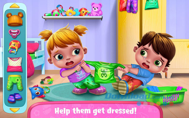 Giúp các bé mặc quần áo trong game
