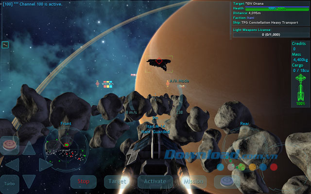 Giao diện chơi game Vendetta Online trên Android
