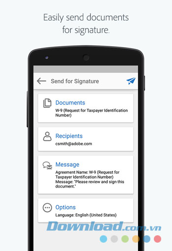 Dễ dàng gửi tài liệu để xin chữ ký
