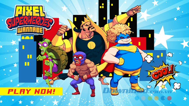 Giao diện chơi game Pixel Super Heroes trên Android