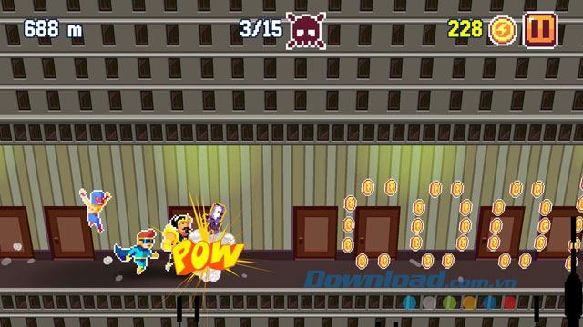 Thử thách trong game Pixel Super Heroes trên Android