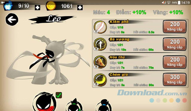 Hệ thống nhân vật