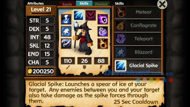 Giao diện chơi trong game Battleheart Legacy trên Android