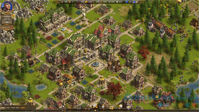 Xây dựng nhiều công trình trong game chiến thuật cho máy tính The Settlers Online
