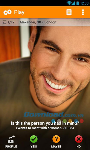 Giao diện sử dụng ứng dụng Twoo trên Android Giao diện sử dụng ứng dụng Twoo trên Android